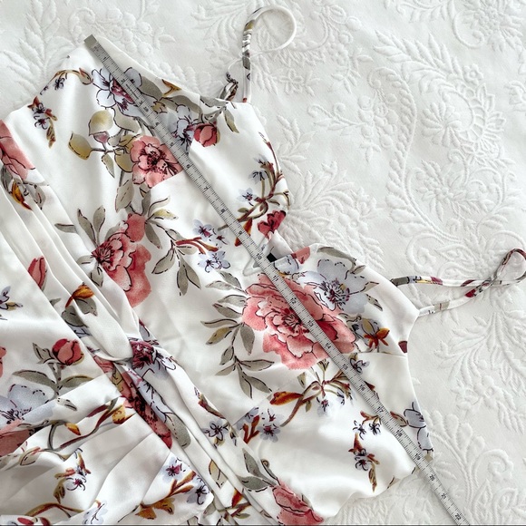 NWOT Lulus My Favorite Day Ivory Floral Print Tulip Skirt Midi Dress - Picture 7 of 8